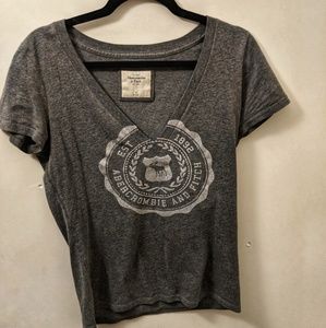 Grey Abercrombie and Fitch logo tee